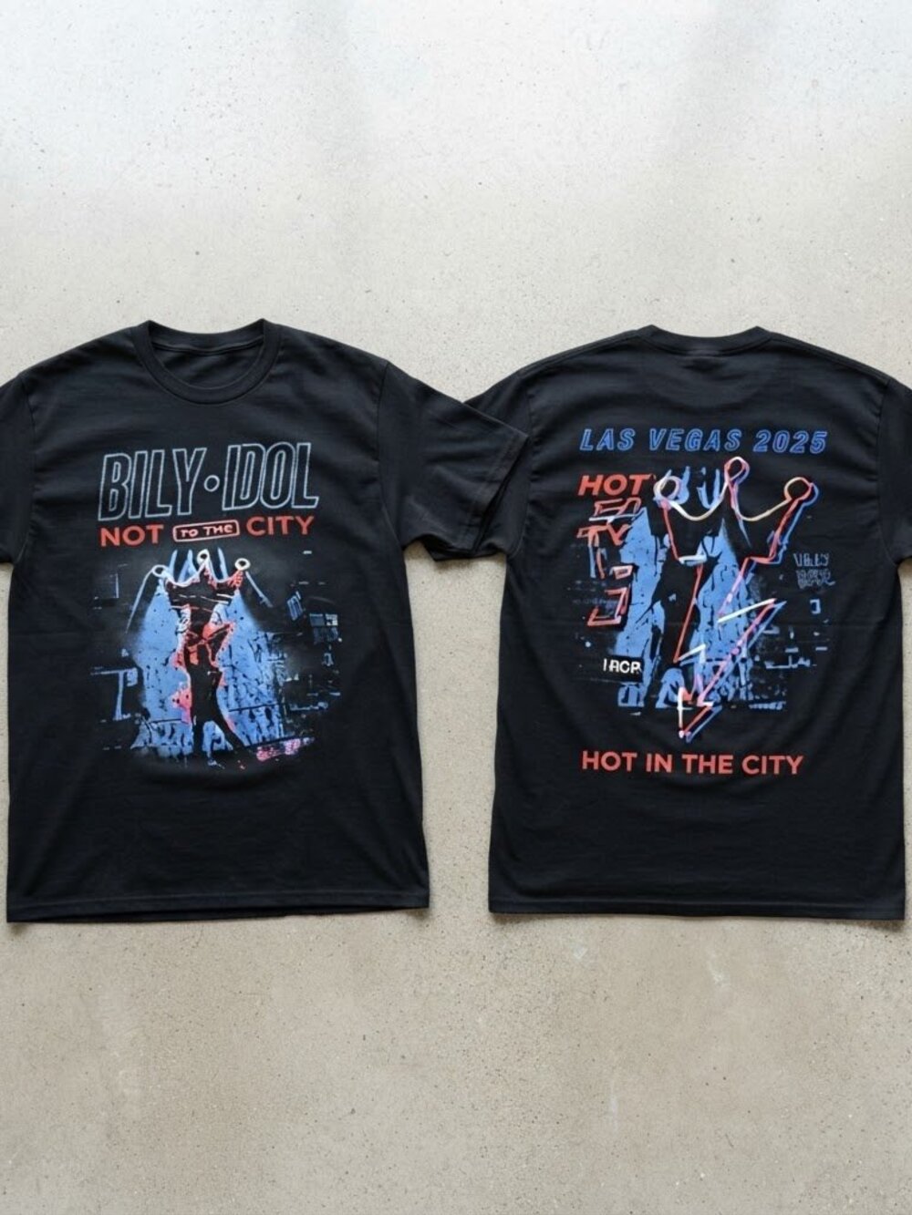 Billy Idol Hot In The City Las Vegas 2026 Black T-Shirt S-4XL